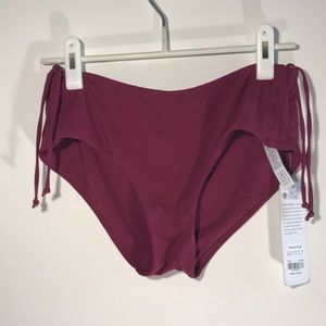 🛍 CRZ Yoga, burgundy bikini bottoms for comfortable water sports or swim.